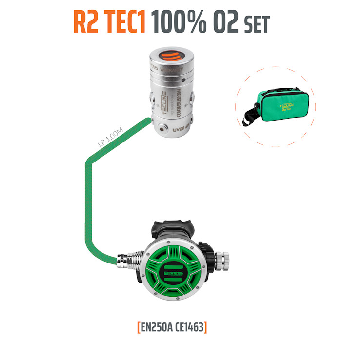 10005-01 - Regulator R2 TEC1 100% O2 M26x2, Stage Set - EN250A