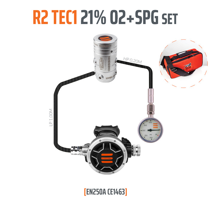 10005-6 - Regulator R2 TEC1 21% O2 G5/8 with SPG, Stage Set - EN250A