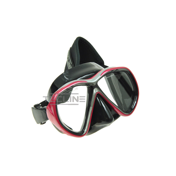 Tecline Tiara Mask + Neoprene Strap Black Silicone Red Frame