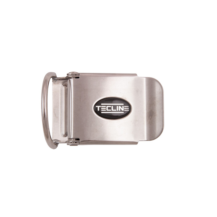 T01049 - Ss Belt Buckle 50 Mm With D-ring and Logo - Tecline